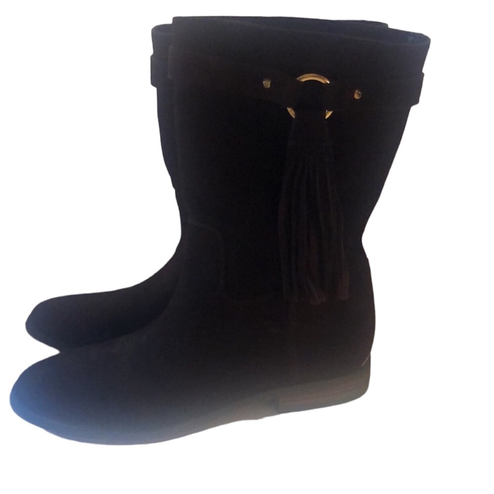 Women’s fall Rhea fringe brown suede Michael Kors warm comfort tall boots - Picture 3 of 16